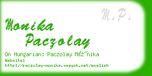 monika paczolay business card